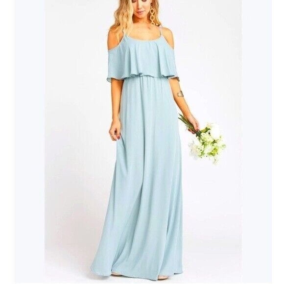 Show Me Your Mumu Caitlin Ruffle Flutter Maxi Formal Dress Size XS - Picture 1 of 12